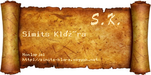 Simits Klára névjegykártya