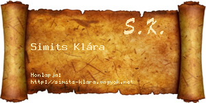 Simits Klára névjegykártya